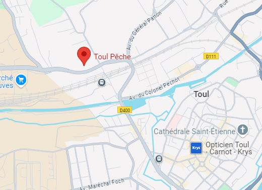 plan avec emplacement magasin pêche toul